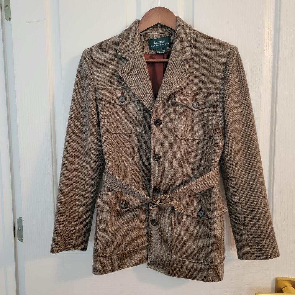 Lauren Ralph Lauren Tan Wool Military Jacket Size 4